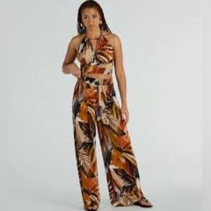 Windsor Vacay Ready Tropical Knit Wide-Leg Pants